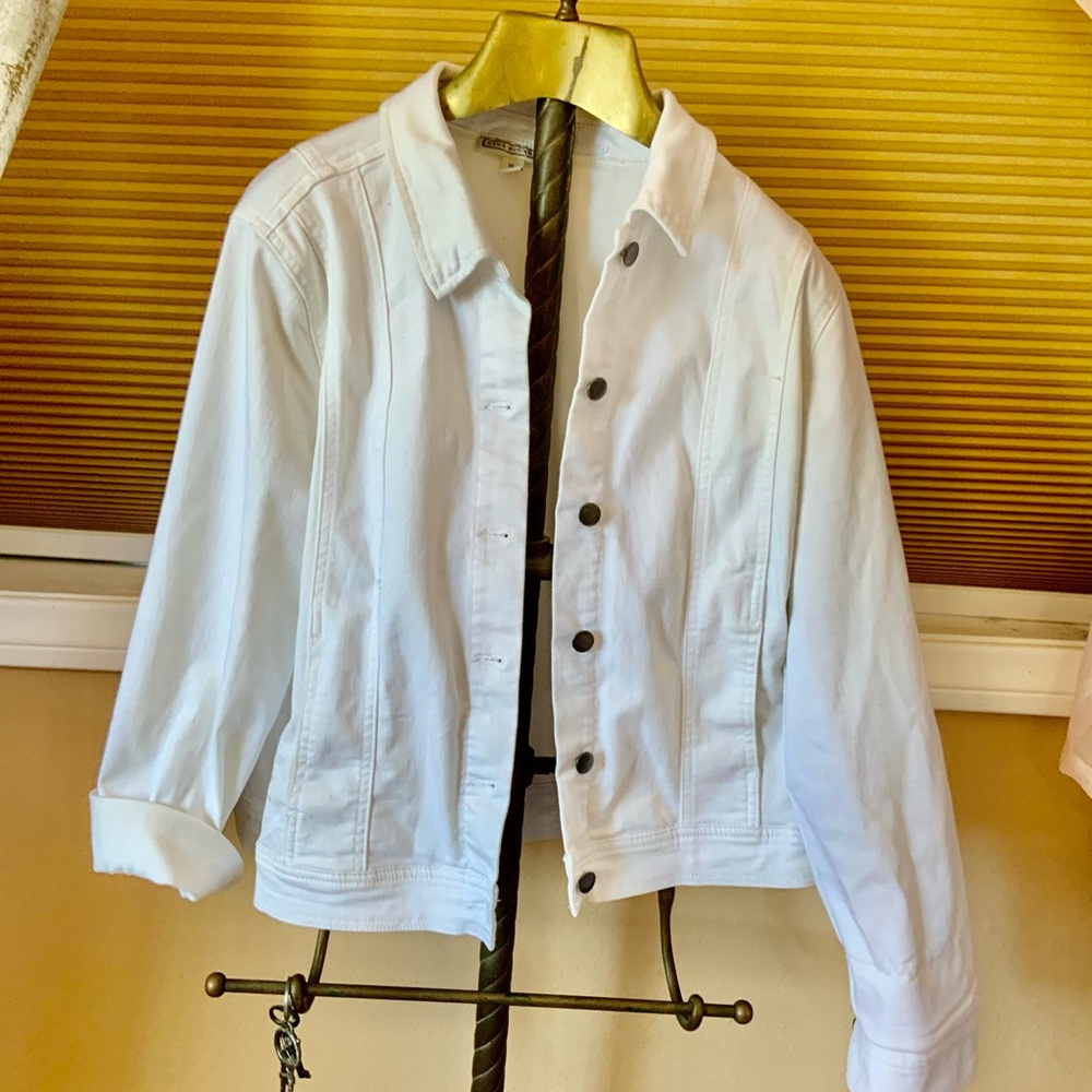Dana Buchman XL white jeans jacket